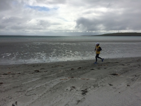 Light training on the beach in Sanday, Orkney. 